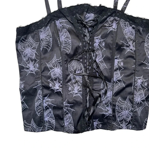 Y2K Tripp Plus Size Spiderweb Corset Top - Picture 6 of 9